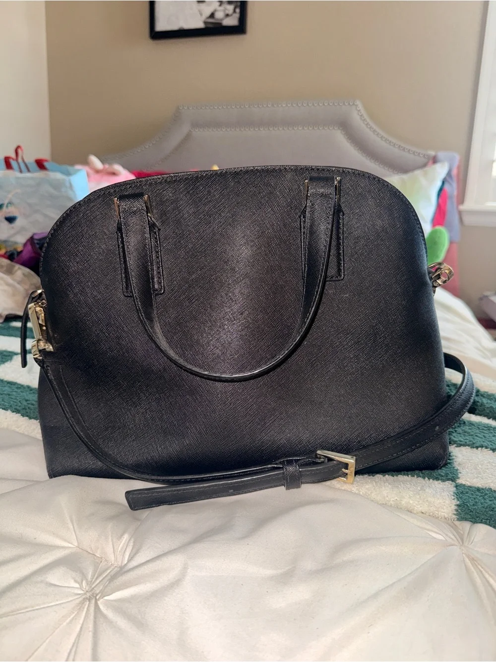 BRAND NEW Kate spade Black Saffiano Dome Satchel